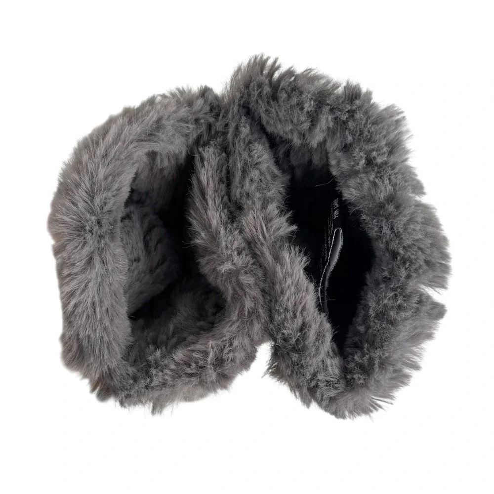 Zero Exposure Warm Faux Fur Trim Gloves Touchscreen Compatible‎ Gray S/M 174